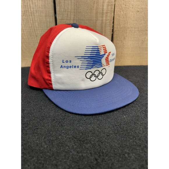 Vintage 1984 Los Angeles Olympics Snapback Mesh Hat/Cap Red White Blue USA - Picture 2 of 11